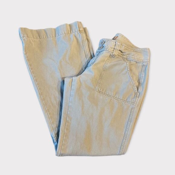 Y2K Cargo Khaki Bell Bottom Low Waisted Flare Pants - Picture 1 of 9